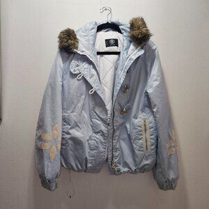 BOGNER 1860-163 61Q 1452   Jacket  Metallic Pale  Blue with Embroidery Siz 10